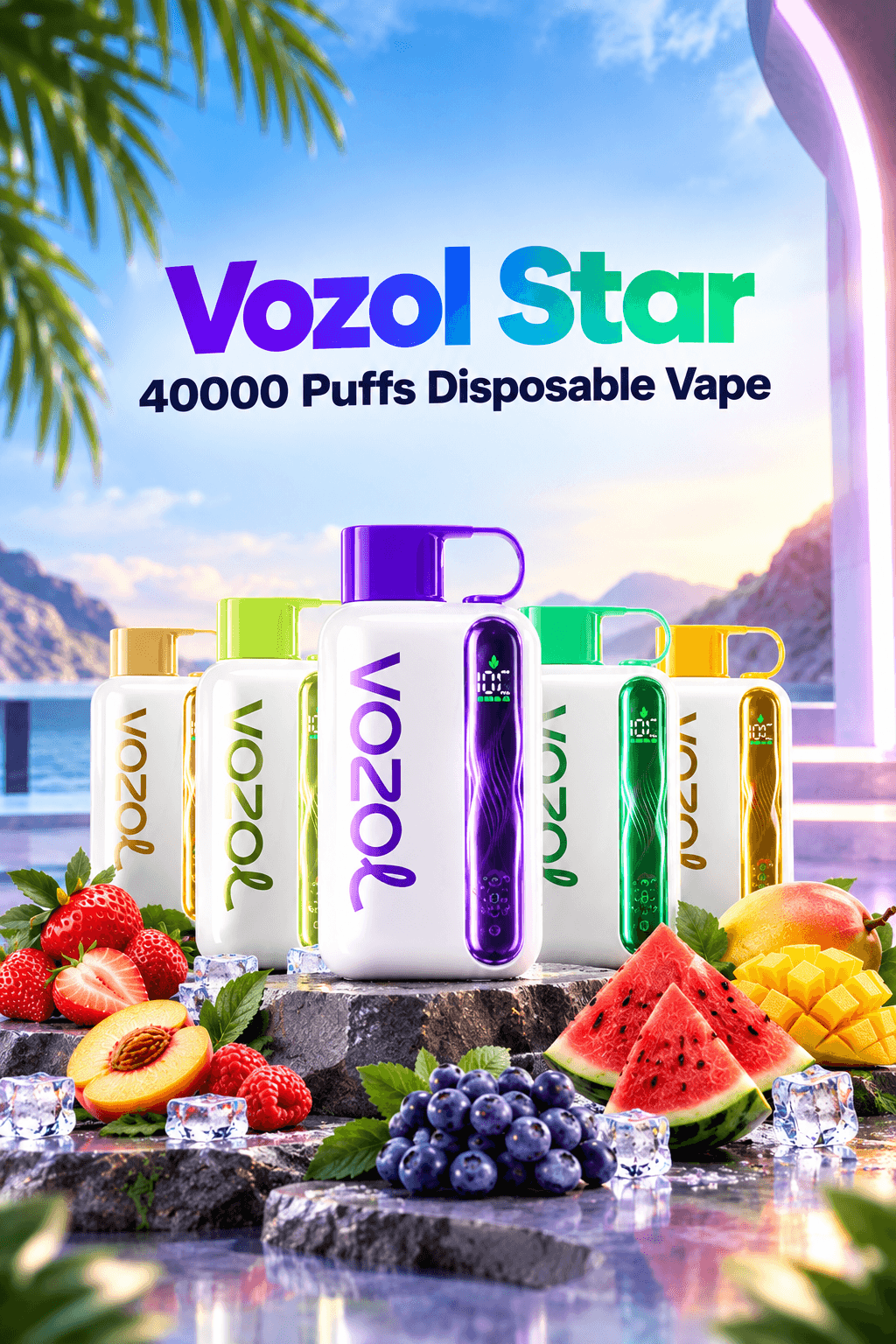 Vozol Star 40000 Puffs Disposable Vape with ergonomic mouthpiece and compact body
